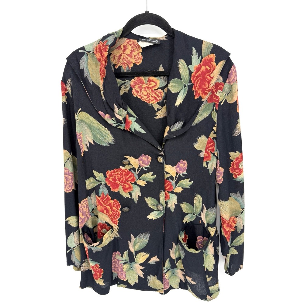 Vintage 90s Carole Little For Saint Tropez Blouse 10 Cottagecore Romantic Boho